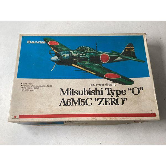 Bandai Mitsubishi Type "O" A6M5C ZERO - 1/48 Scale, Movable Undercarriage, Fine Interior Detail