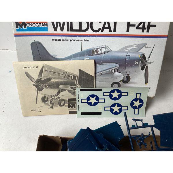 Monogram Wildcat F4F - 1/48 Scale Plastic Model Kit, Molded in Colored Plastic