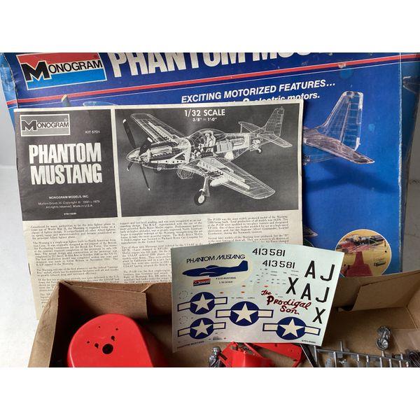 Monogram Phantom Mustang - 1/32 Scale Unassembled Model Kit, Motorized, Transparent