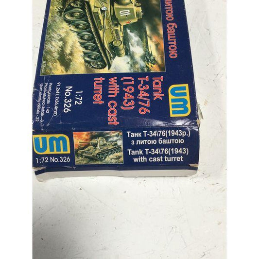UM Tank T-34/76 (1943) - 1/72 Scale, Cast Turret, Model Kit