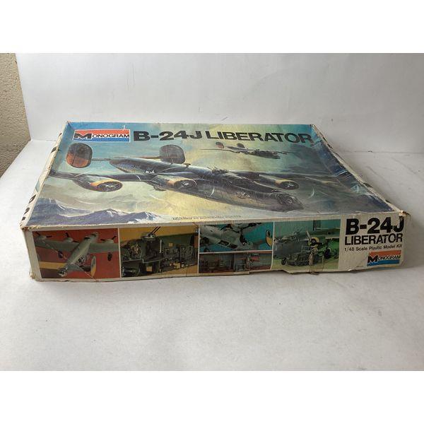 Monogram B-24J Liberator, 1/48 Scale, Plastic Model Kit, Unassembled, Vintage
